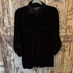 Peck & Peck Black Velvet Shirt